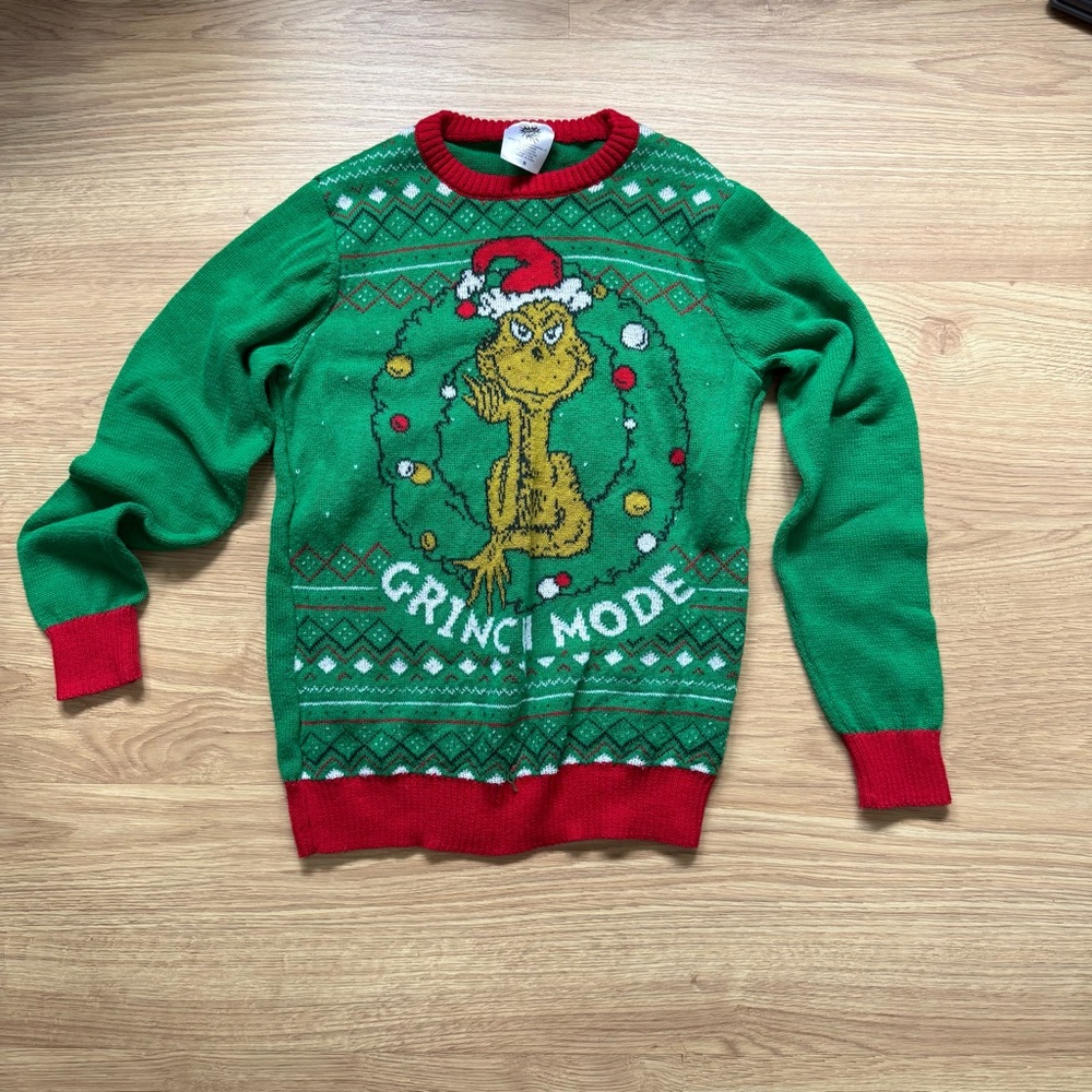 Grinch Mode Green Christmas Sweater